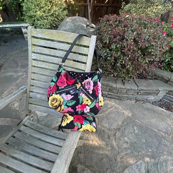 Vera Bradley Havana Rose Vivian Westwood Hobo Bag and Wallet Set Retired - Picture 6 of 7